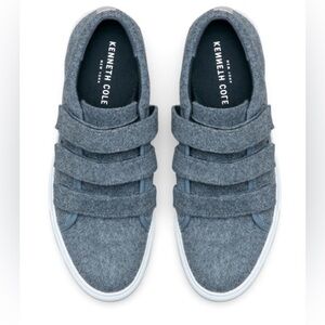 Kenneth Cole New York Kingvel Low Top Velcro Gray Fabric Casual Sneakers Size 5M